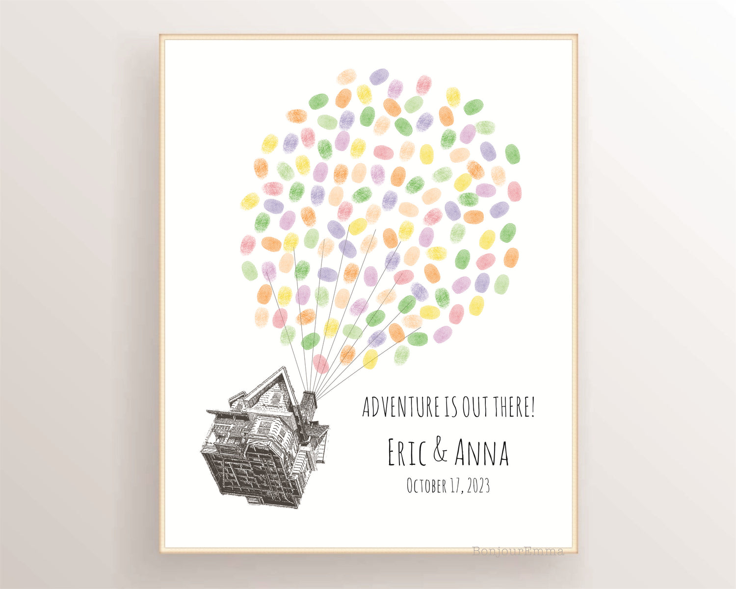 up themed wedding guest book