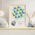 Personalized Up House guest book print with colorful signature balloons, perfect baby shower keepsake and decoration