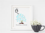 Watering sprout fingerprint guest book – personalized baby shower keepsake with thumbprint water drops for growth theme.