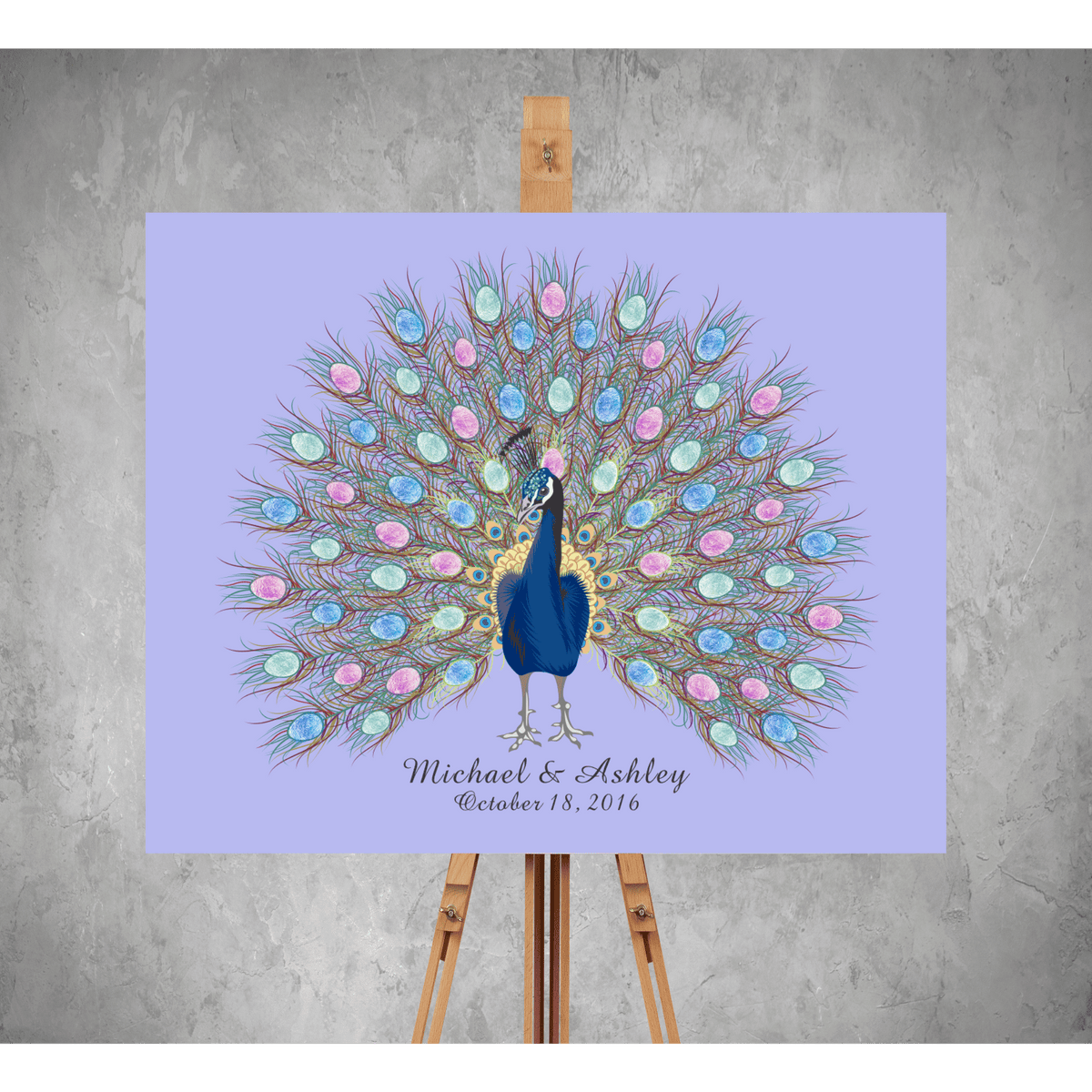 peacock guest book fingerprint