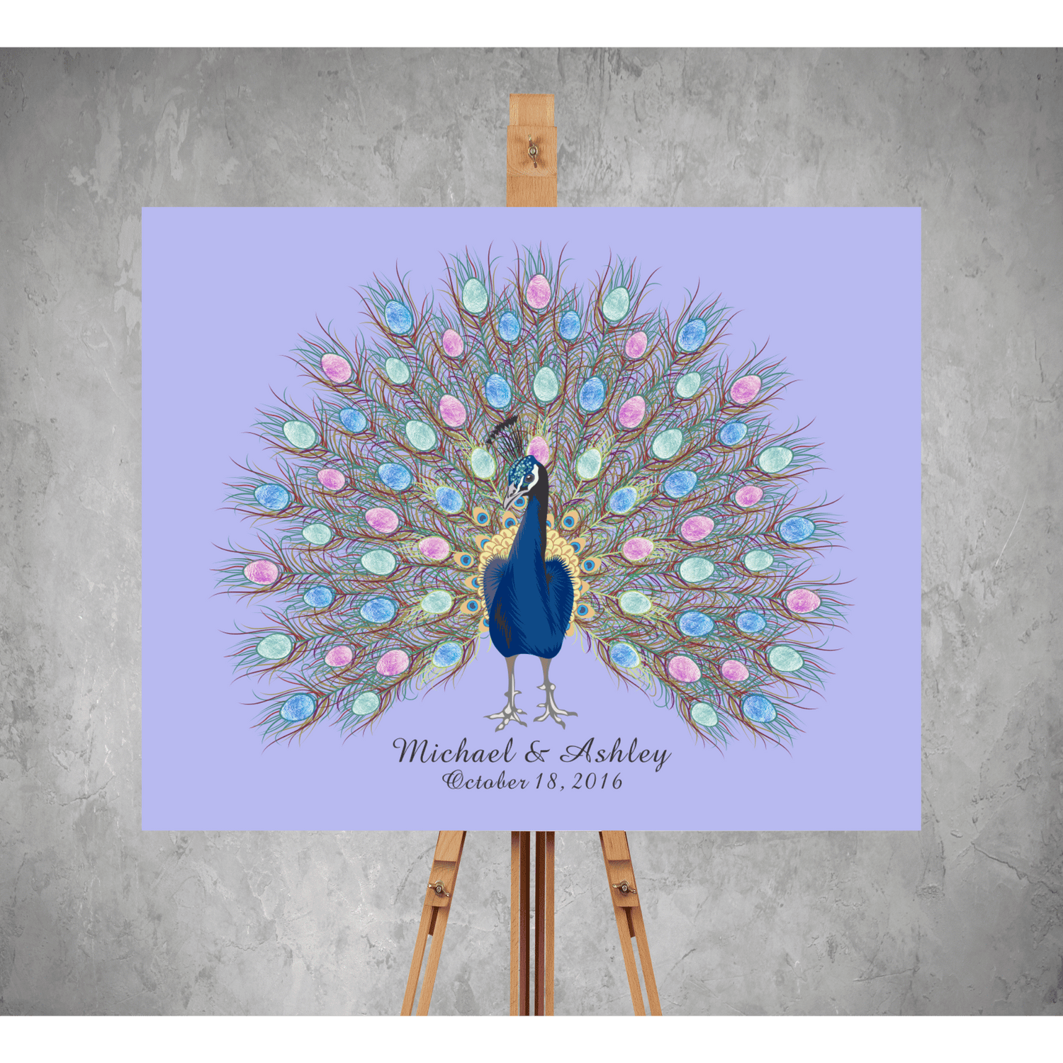 peacock guest book fingerprint