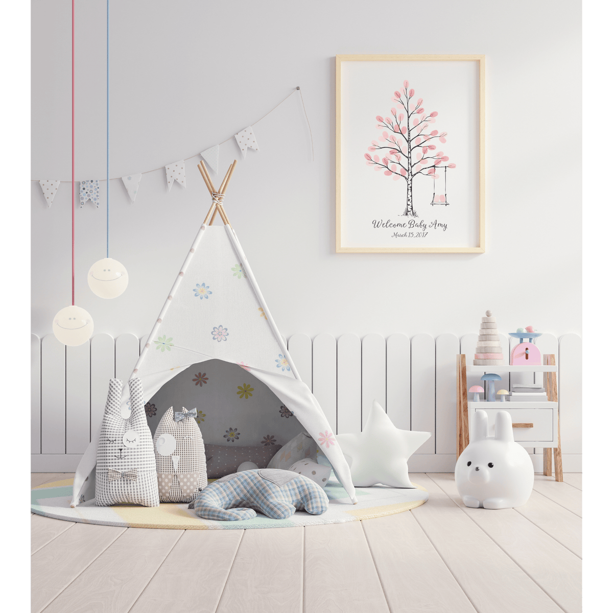 baby shower fingerprint tree