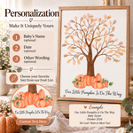 Orange pumpkin tree fingerprint guest book personalization options