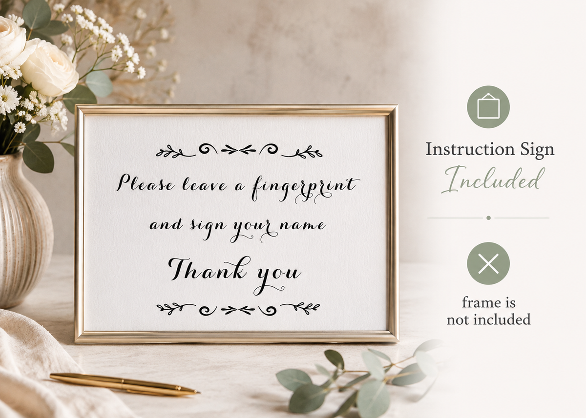 fingerprint guest book instruction sign