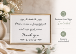fingerprint guest book instruction sign