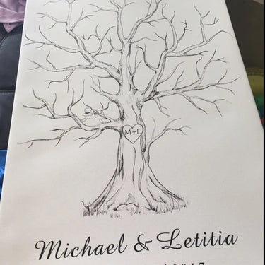 Etsy review photo of personalized fingerprint tree guest book keepsake