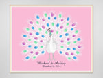 peacock wedding guest book