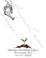 Teacher appreciation fingerprint art sample – personalized end-of-year classroom gift from students, custom keepsake print.