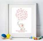Pink nursery wall art guest book alternative for baby girl baby shower or baptism