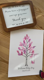 Baby shower fingerprint tree how to use video